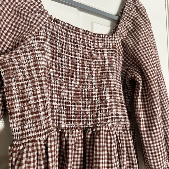 Rylee & Cru Brown Gingham Women's Mini Dress - Picture 2 of 5